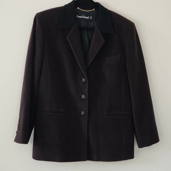 Louis Feraud Brown Cashmere Angora Blend Single Breasted Blazer Jacket 12 - Picture 4 of 12